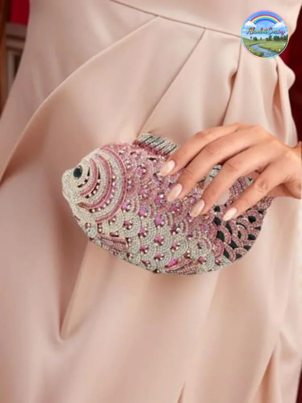 Luxury Rhinestone Fish Clutch - Sparkling Evening Bag for Weddings & Parties